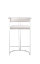 Load image into Gallery viewer, Modrest Munith - Modern White Vegan Leather + Stainless Steel Counter Chair
