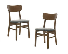 Load image into Gallery viewer, Modrest Castillo - Modern Walnut and Grey Side Dining Chair (Set of 2)
