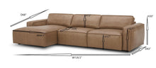 Load image into Gallery viewer, Modrest Cambria - Modern LAF Cognac Leather Sectional Sofa
