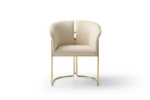 Load image into Gallery viewer, Modrest Renfew - Modern Beige Vegan Leather + Champagne Gold Dining Chair
