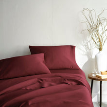 Load image into Gallery viewer, Signature Bamboo Viscose Sheet Set in Ruby Red
