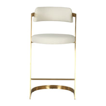 Load image into Gallery viewer, Modrest Shandra - Beige Pleather + Gold Counter Stool
