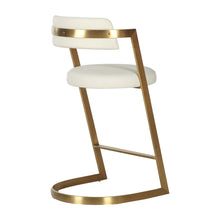 Load image into Gallery viewer, Modrest Shandra - Beige Pleather + Gold Counter Stool
