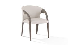 Load image into Gallery viewer, Modrest Wynetta Mid-Century Modern Grey Vegan Leather + Grey Ash Dining Chair
