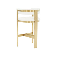 Load image into Gallery viewer, Modrest Boswell - Modern White + Matte Gold Barstool
