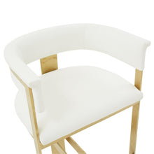 Load image into Gallery viewer, Modrest Boswell - Modern White + Matte Gold Barstool
