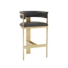 Load image into Gallery viewer, Modrest Boswell - Modern Black + Matte Gold Barstool
