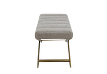 Load image into Gallery viewer, Modrest Xane - Contemporary Grey Fabric &amp; Brushed Brass Bench
