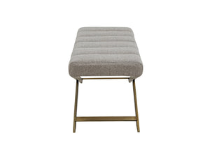 Modrest Xane - Contemporary Grey Fabric & Brushed Brass Bench