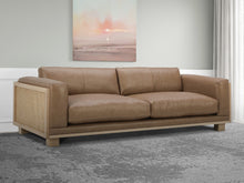 Load image into Gallery viewer, Divani Casa Danson - Modern Tan Leather + Wicker Sofa
