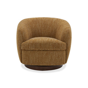 Divani Casa Wendt - Modern Mustard Fabric Swivel Accent Chair