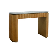Load image into Gallery viewer, Modrest Duncan - Modern Faux Concrete + Walnut Console Table
