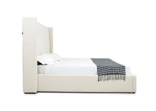 Load image into Gallery viewer, Eastern King Modrest Byrne - Modern Off White Fabric Bed
