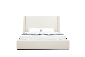Queen Modrest Byrne - Modern Off White Fabric Bed
