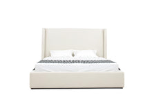 Load image into Gallery viewer, Eastern King Modrest Byrne - Modern Off White Fabric Bed

