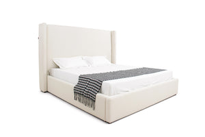 Modrest Byrne - Modern Off White Fabric Bed