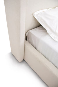Eastern King Modrest Byrne - Modern Off White Fabric Bed