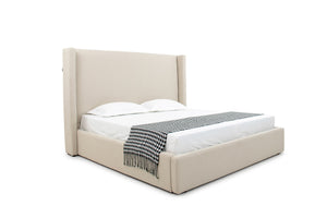 Queen Modrest Byrne - Modern Beige Fabric Bed