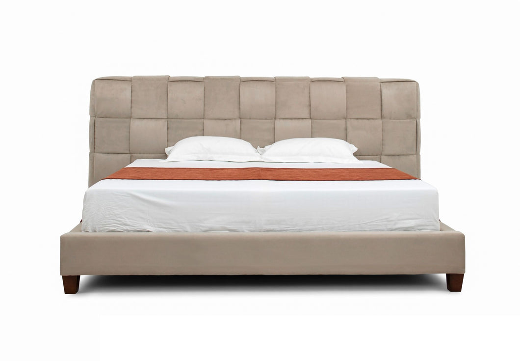 Eastern King Modrest McKamey - Modern Beige Fabric Bed