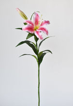 Load image into Gallery viewer, Pink &amp; White Lily Stem, 35&quot;
