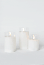 Load image into Gallery viewer, LED Flickering Candles in Glass Vase (Set of 3)
