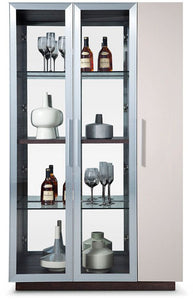 Union Modern Brown Oak w/ Grey Gloss Wine Cabinet