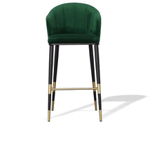 Load image into Gallery viewer, Modrest Adak - Modern Glam Green with Black &amp; Gold Barstool
