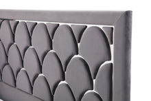 Load image into Gallery viewer, Eastern King Modrest Audrey Modern Grey Velvet &amp; Stainless Steel Bed

