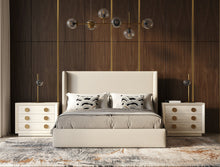 Load image into Gallery viewer, Queen Modrest Byrne - Modern Beige Fabric Bed
