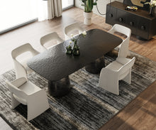 Load image into Gallery viewer, Modrest Calexico - Contemporary Black Wave Glass Rectangular Dining Table
