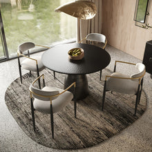 Load image into Gallery viewer, Modrest Calexico - Contemporary Black Wave Glass Round Dining Table
