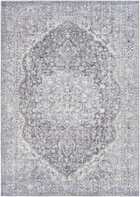 Load image into Gallery viewer, Tavas Blue Medallion Washable Rug
