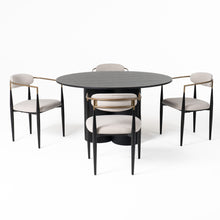Load image into Gallery viewer, Modrest Depew - Mid-Century Modern Black Oak Round Dining Table
