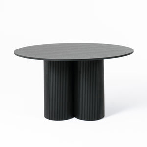 Modrest Depew - Mid-Century Modern Black Oak Round Dining Table