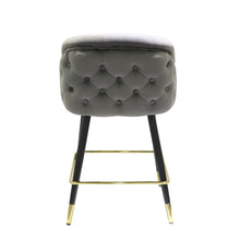 Load image into Gallery viewer, Modrest Elliot - Contemporary Grey &amp; Black/Gold Dining Bar Stool (Set of 2)
