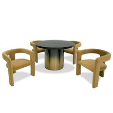 Load image into Gallery viewer, Modrest Elmira - Glam Black Ash + Gradient Stainless Steel Round Dining Table
