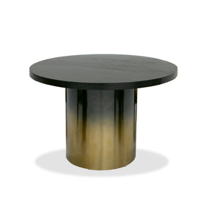 Modrest Elmira - Glam Black Ash + Gradient Stainless Steel Round Dining Table