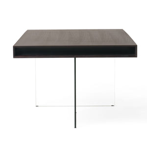 Modrest Encino - Modern Timber Chocolate & Glass Dining Table