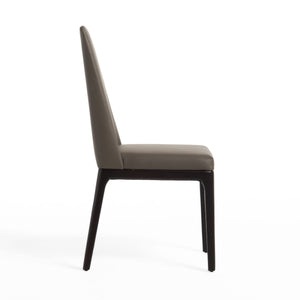 Modrest Encino - Modern Grey & Timber Chocolate Dining Chair (Set of 2)
