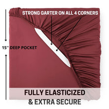 Load image into Gallery viewer, Signature Bamboo Viscose Sheet Set in Ruby Red
