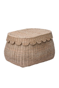 Scalloped Rattan Basket - Small