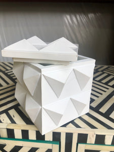 White Geometric Spike Box