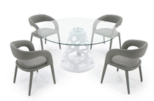 Load image into Gallery viewer, Modrest Lilly - Modern 12mm Round Glass + White Dining Table
