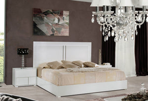 Modrest Nicla Italian Modern White Bed, Eastern King