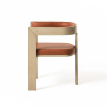 Load image into Gallery viewer, Nova Domus Oshana - Modern Rust Leatherette + White Oak Dining Chair
