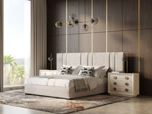Load image into Gallery viewer, Eastern King Modrest Penelope - Modern Grey Velvet Bed
