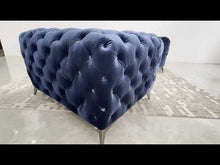 Load and play video in Gallery viewer, Divani Casa Delilah Modern Blue Fabric Sofa Set
