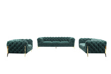 Load image into Gallery viewer, Divani Casa Quincey - Transitional Emerald Green Velvet Sofa Set
