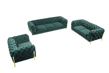 Load image into Gallery viewer, Divani Casa Quincey - Transitional Emerald Green Velvet Sofa Set
