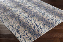 Load image into Gallery viewer, Pointblank Tan &amp; Navy Leopard Print Rug
